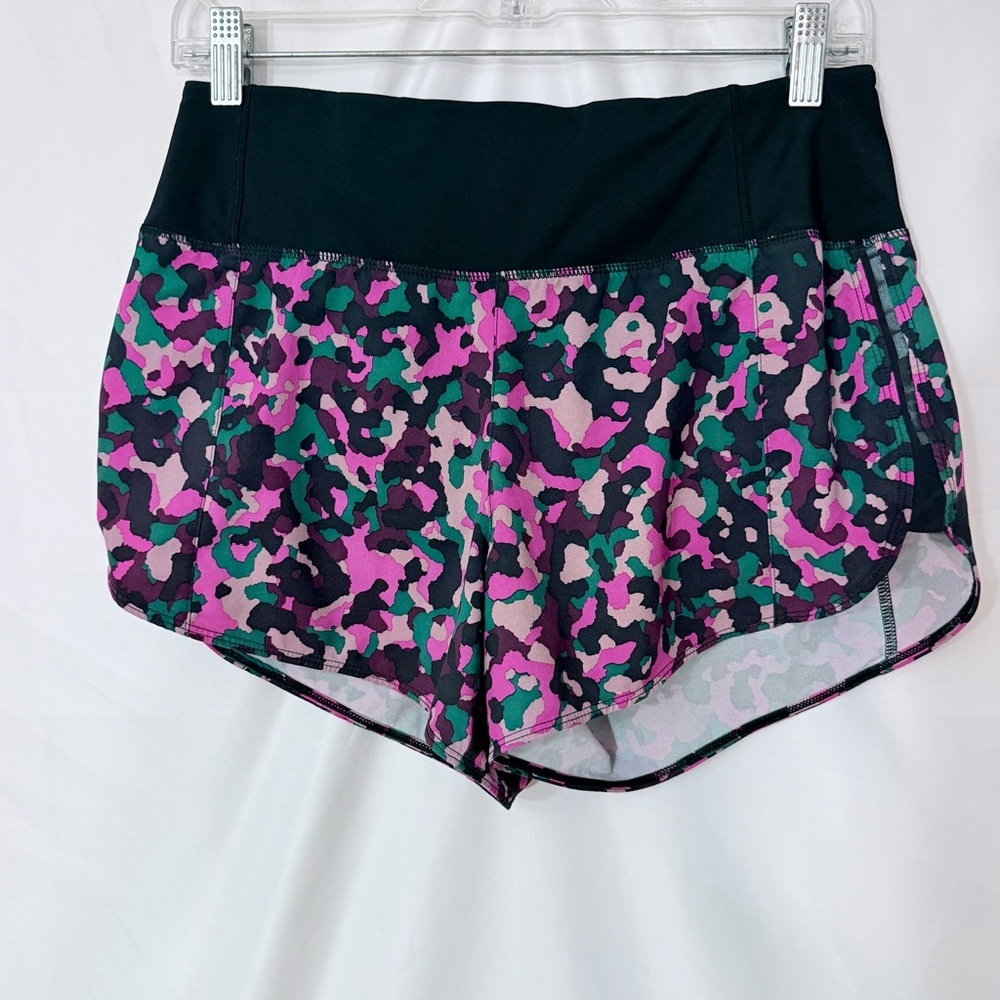 Athleta Running Free Colorful Camo Pattern With Black Waistband And Pockets - Picture 2 of 8